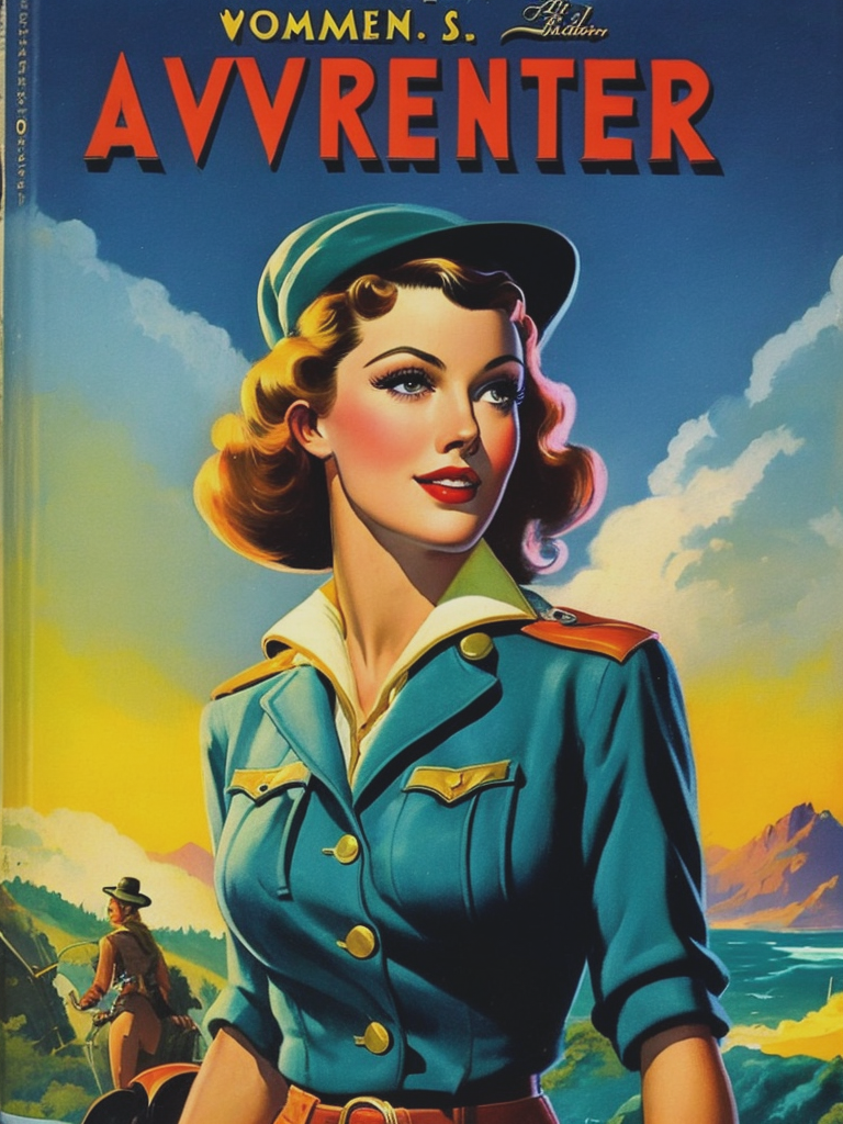 06968-2877577809-beautiful female adventure protagonist woman, 1930s pulp adventure novel cover illustration by J. Allen St. John.png